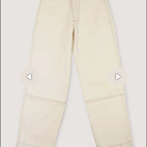 Micaela Greg Seamed Jean with Contrast Stitching Cream size large - Picture 3 of 7